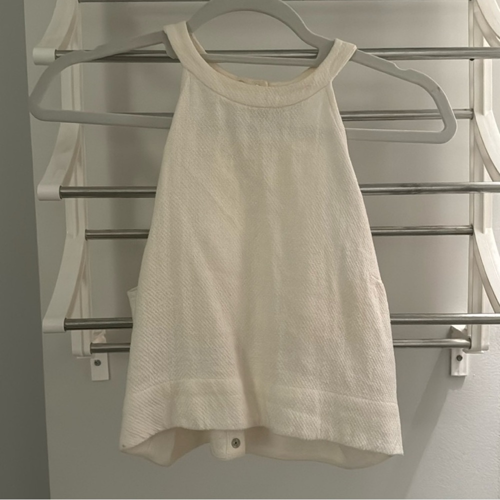 ALC white halter neck top with snack back buttons size 0